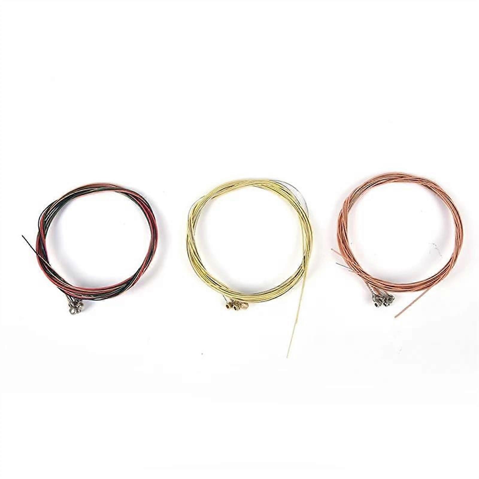 6Pcs Red Acoustic Guitar Strings Set for Beginners  Easy Color Identification, Quick Replacement