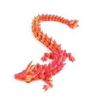 Plastic 3D Printed Dragon Ornaments Articulated Dragon for Home Office Decoration Desk Toys Orange Red 300mm