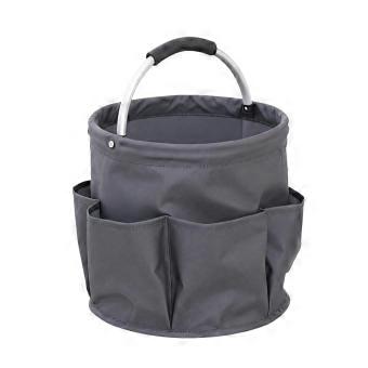 Outdoor Water Basket for Camping and Beach Use, 600D Fabric Body with Wide Access, Padded Grip, and Reinforced Edges  Gray