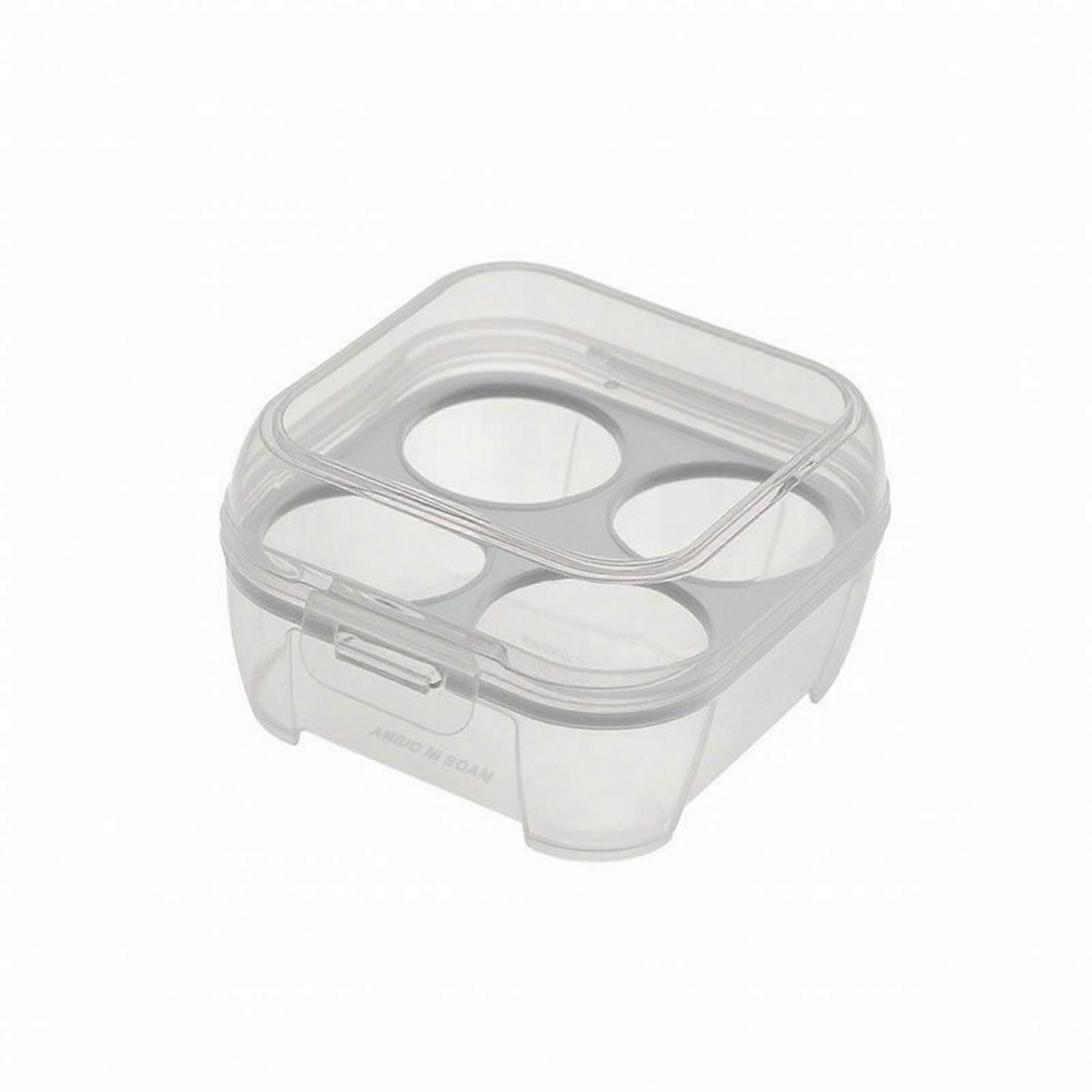 4 Egg Holder Compact Egg Storage Container with Lid Lightweight for Backpackers