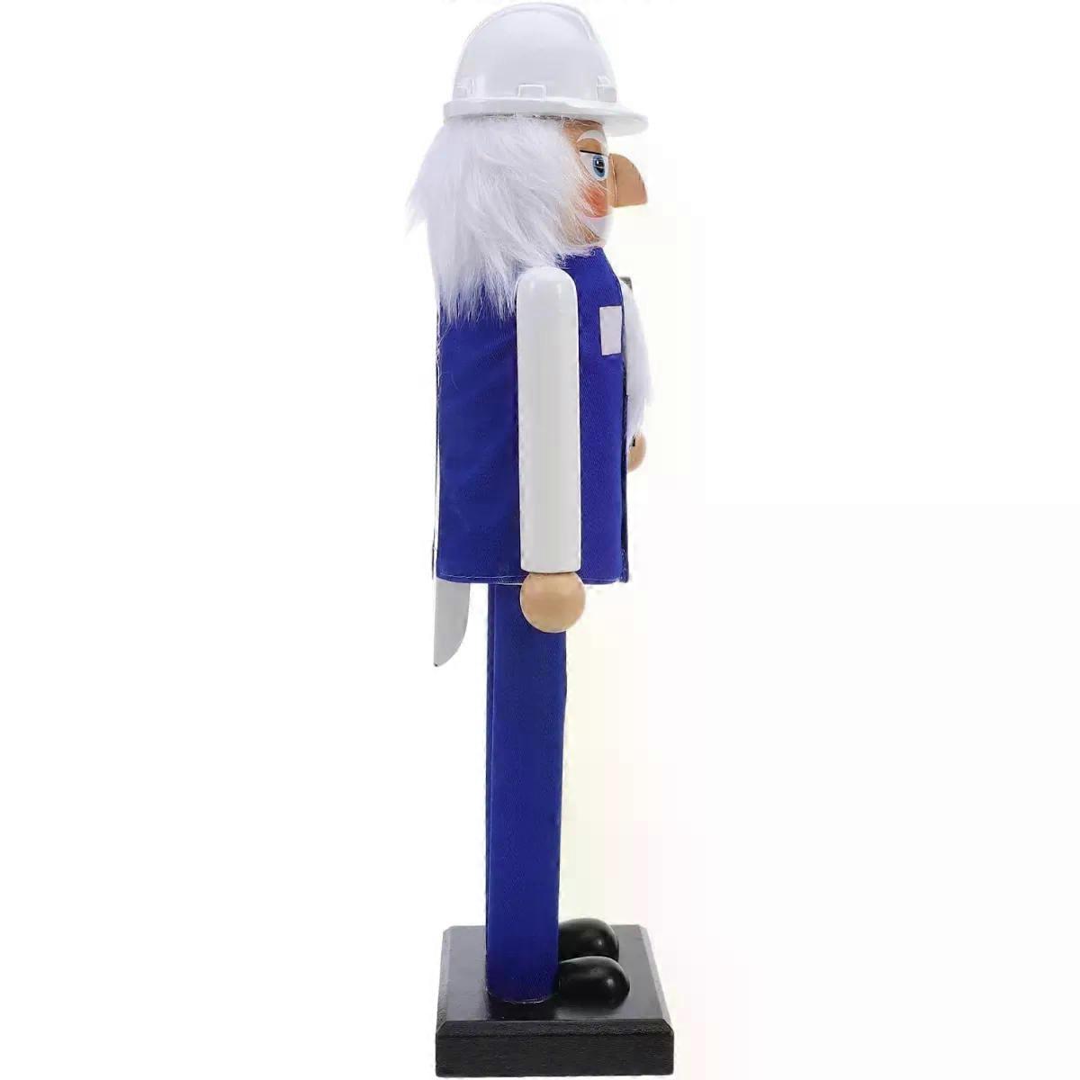 Wooden Engineer Decorations Decorative Nutcracker Christmas Nutcracker Decor Christmas Table Blue