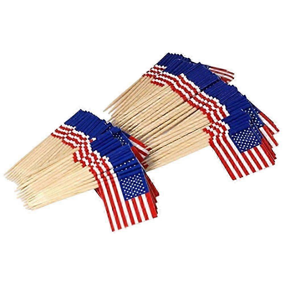 Decorative USA Flag Picks for Fruit & Cakes