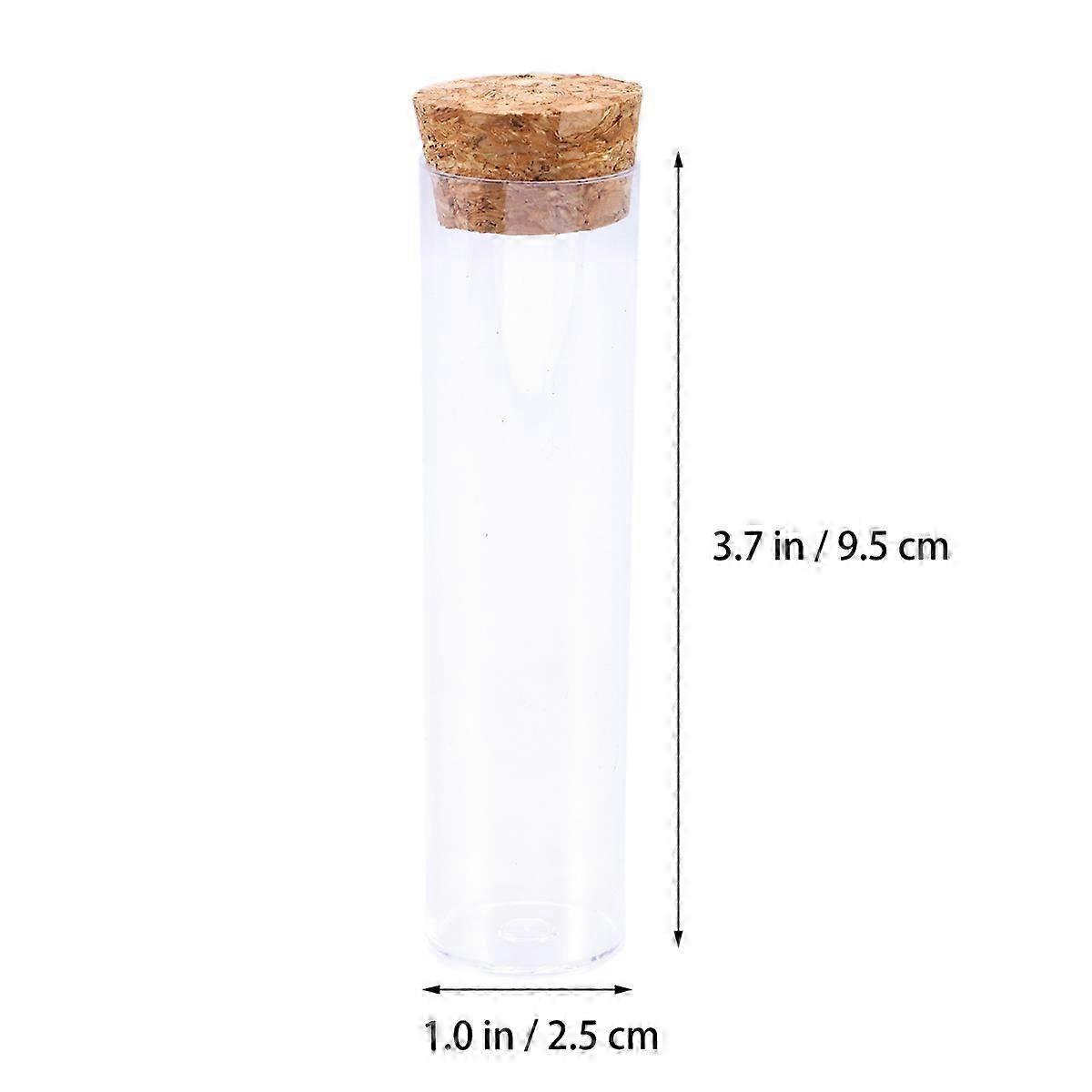 10pc Durable Plastic Test Tubes With Wooden Lids