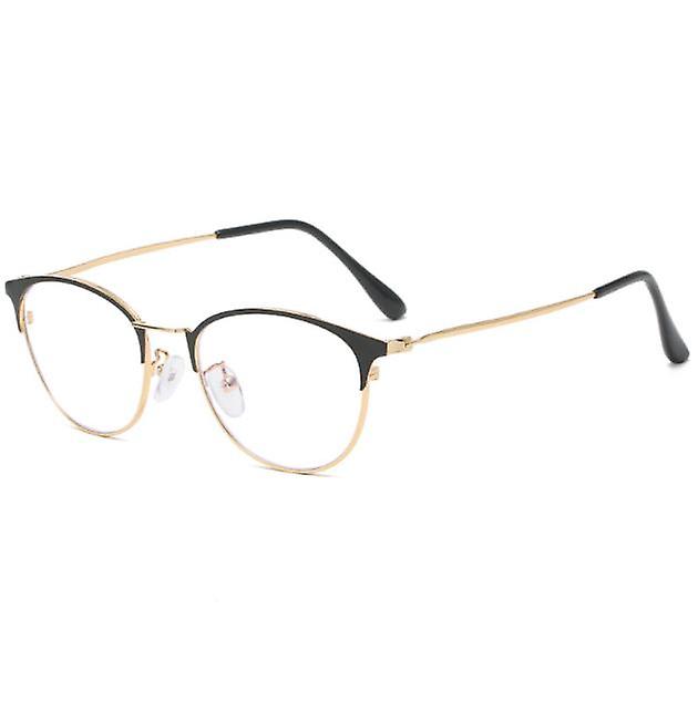 New Luxury Fashion Flat Mirror Men's And Women's Retro Metal Full-frame Glasses Frame Anti-blue Light Color-changing Glasses