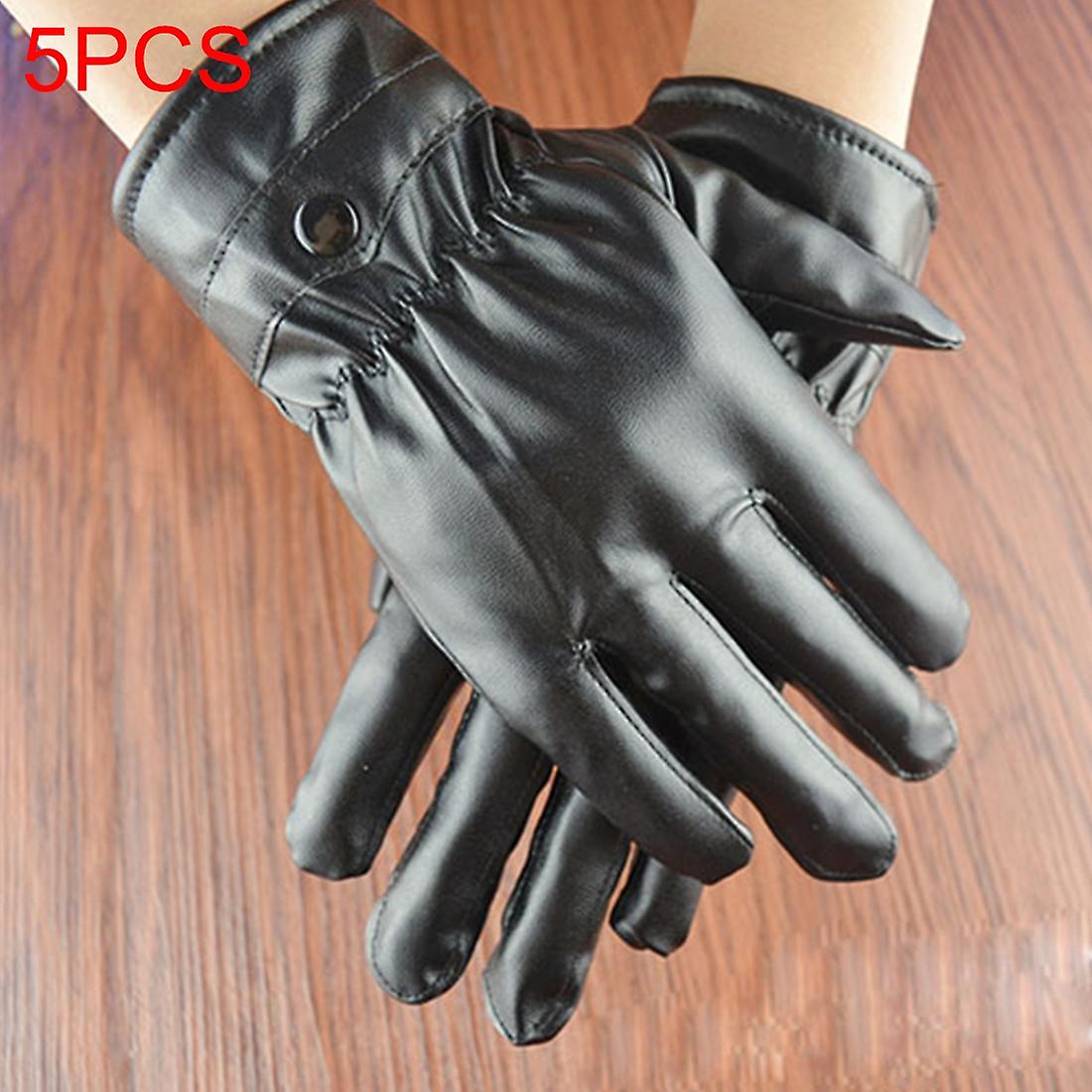 Riding Waterproof PU Leather Warm Gloves