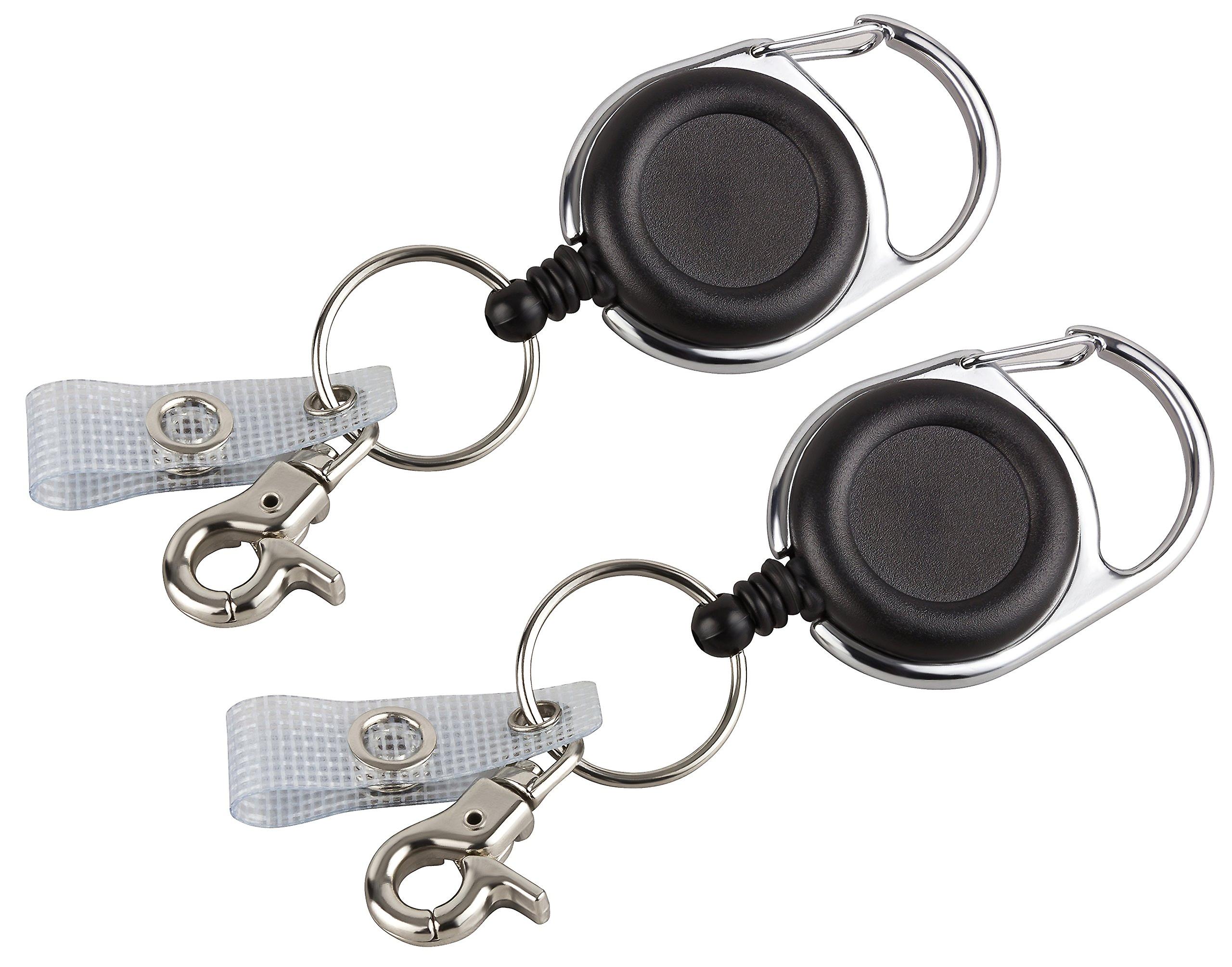 2023 - Set of 2 keys or ID cards with extra strong spring and tear-resistant lanyard with belt clip, key ri