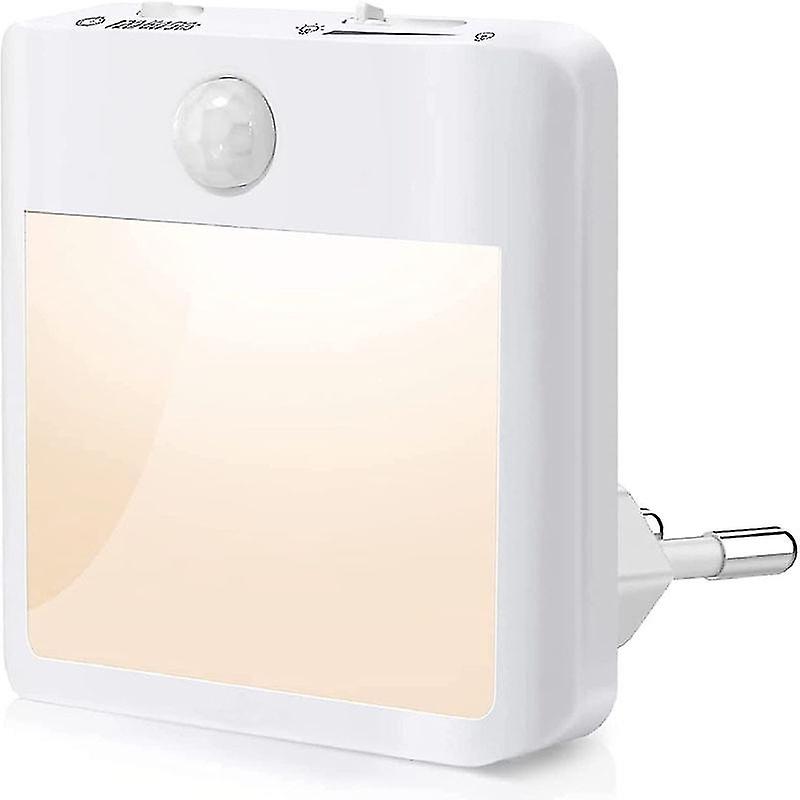 Night Light Socket With Motion Sensor, 3-mode Led Night Light Warm White Eu Plug