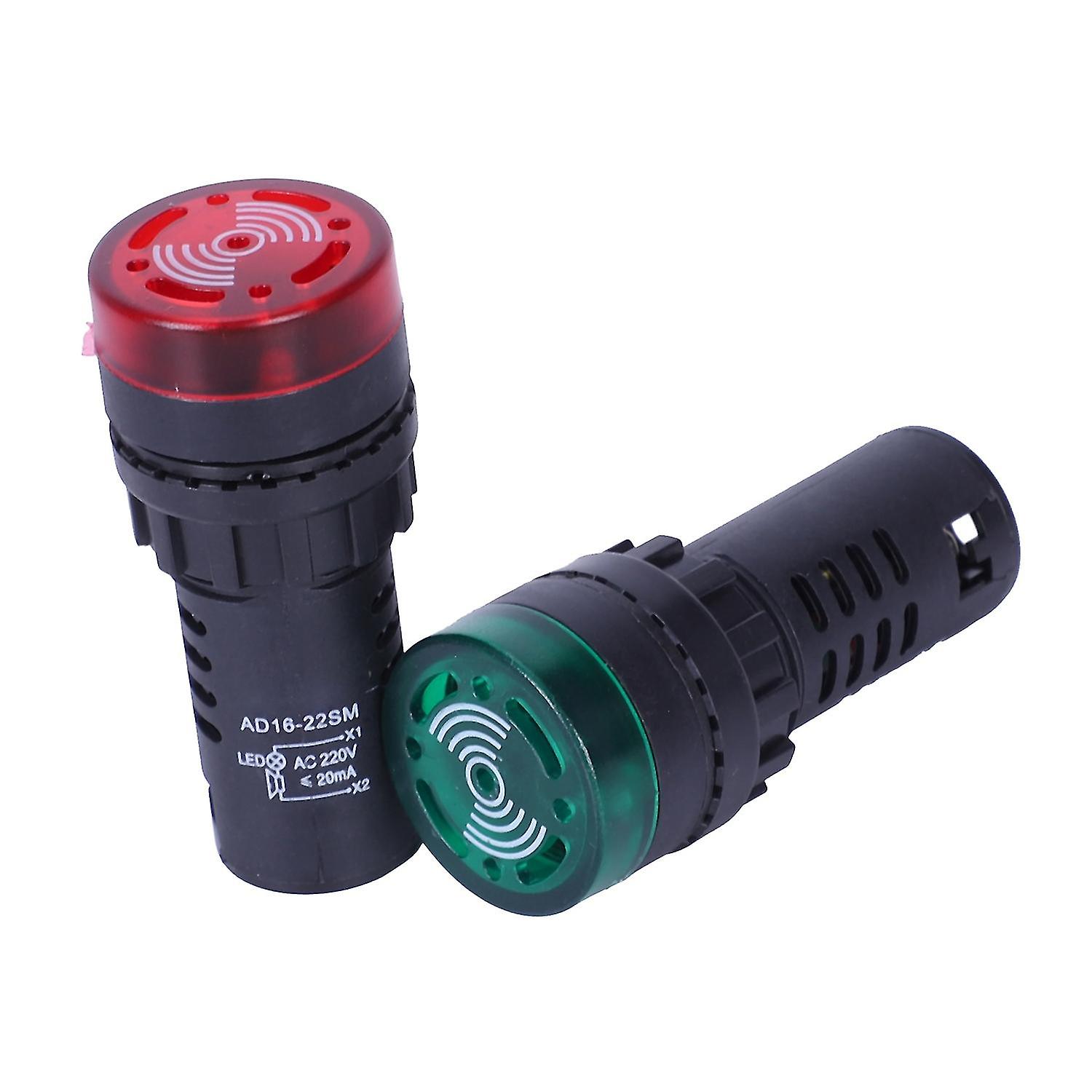 2 Pcs Red Led Buzzer Beep Indicator 22mm Ac Ad16-22sm