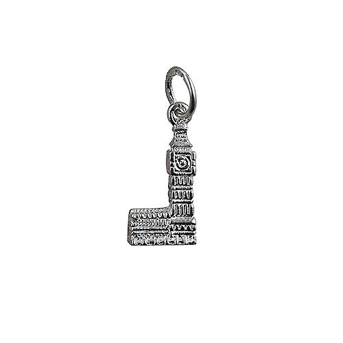 Silver 15x8mm Big Ben Pendant or Charm