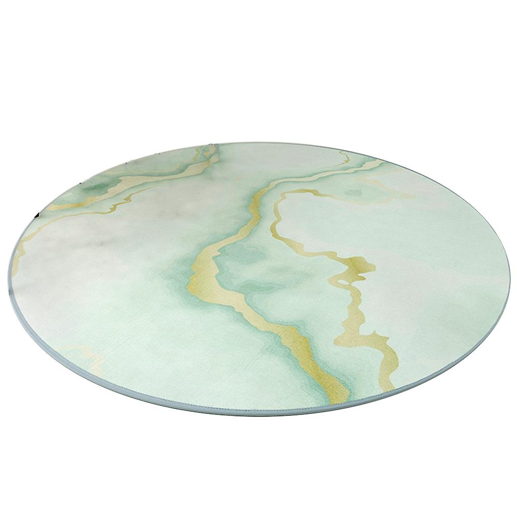 80cm Nordic Style Geometric Round Throw Area Rug Abstract Marble Spiral Wave Printed Anti-Slip Soft Floor Carpet Mat