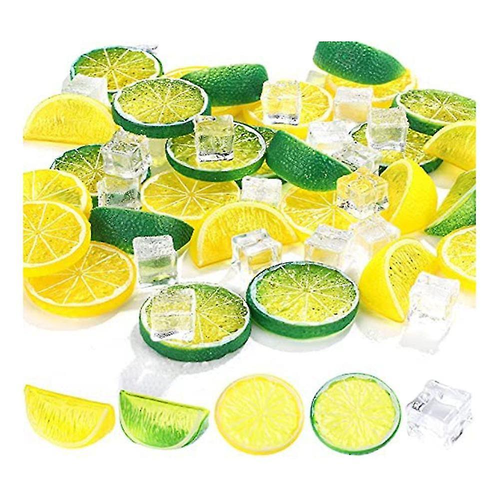 Artificial Lemon Slices Blocks Clear Ice Lemon Blocks Fruit Ice Model
