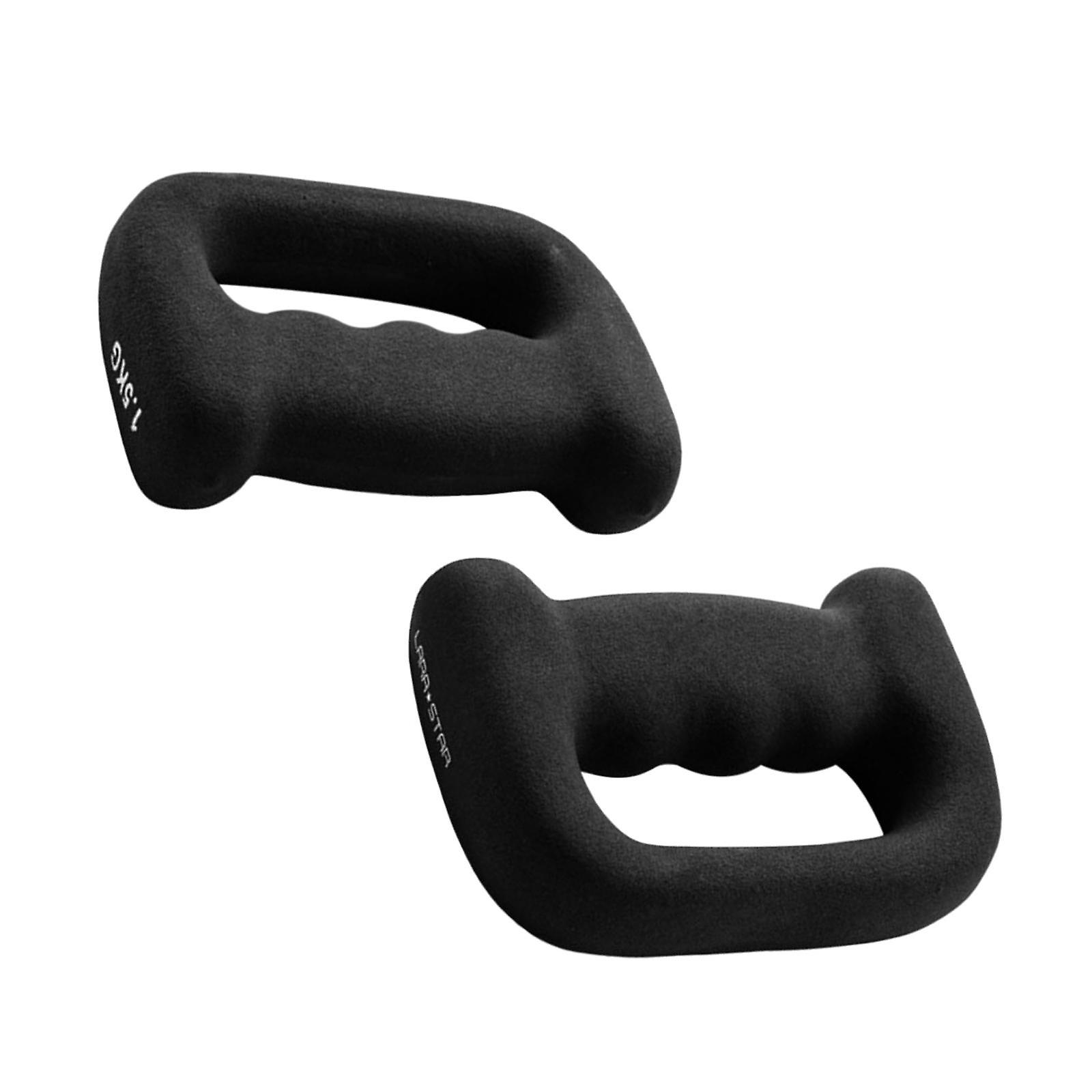 2Pcs Dumbbells Single Weights Cast Iron Strength Training for Walking 1.5kg