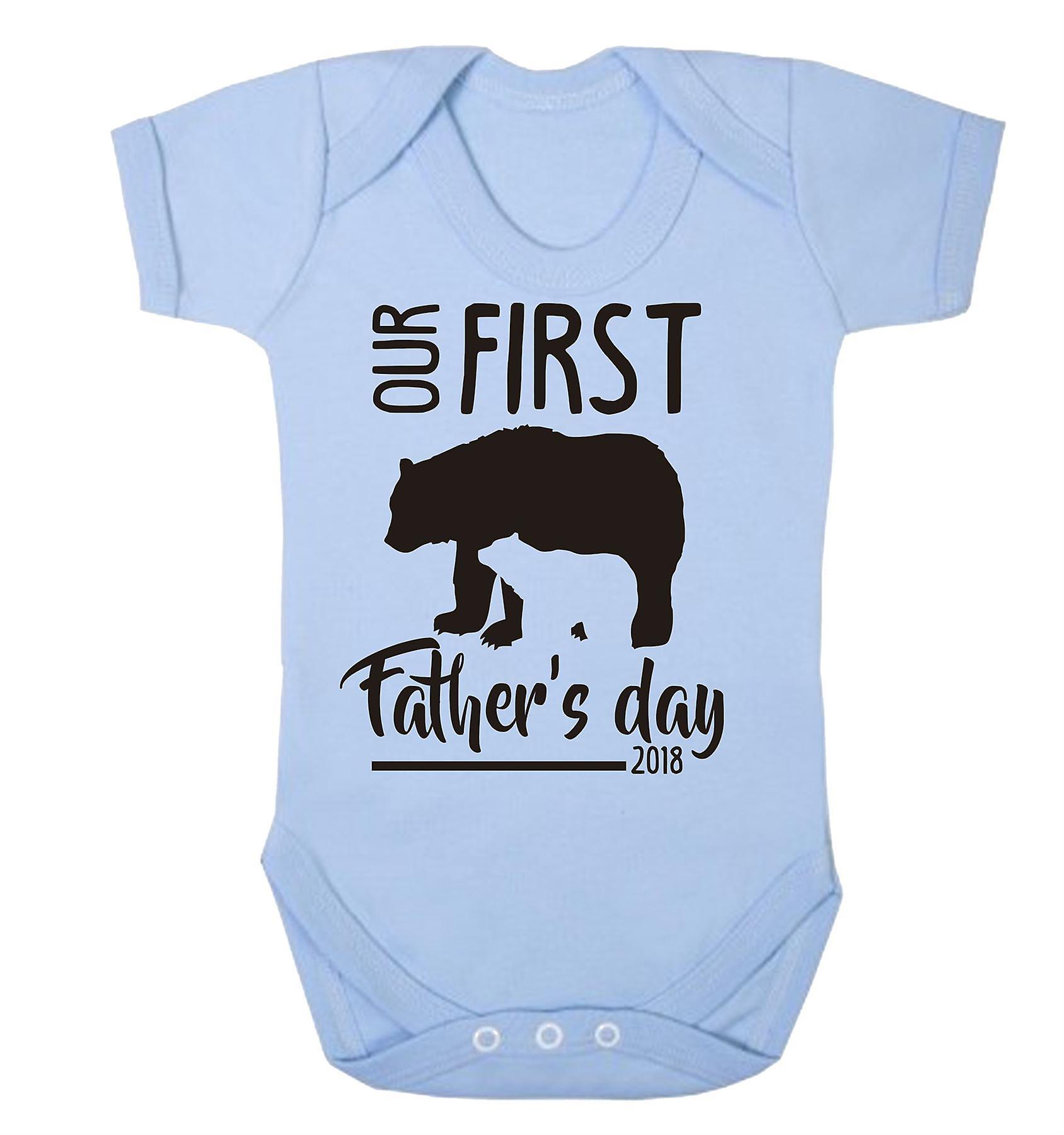 First Father's Day Bear Design Babygrow