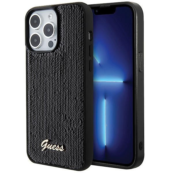 Guess Apple iPhone 15 Pro Case Sequin Script Metal Black