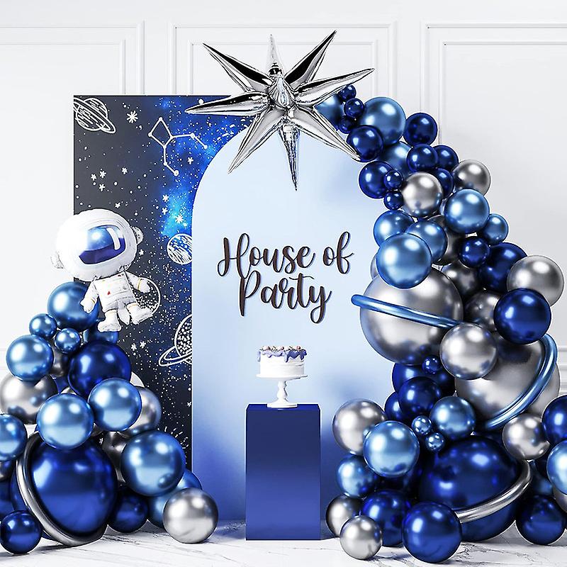 123 Pcs Astronaut Space Balloon Garland Kit Outer Space Birthday Decorations