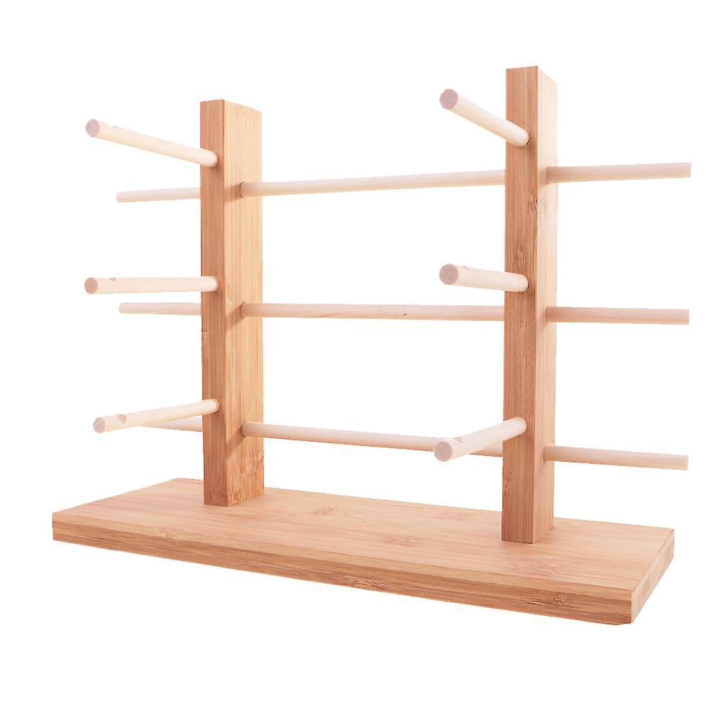 Wood Sunglass Glass Rack Frame Display Stand Holder Organizer 2-Row 3-Layer