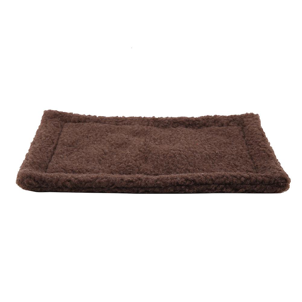 Hedgehog Guinea Pig Bed Mat Rectangular Plush Cushion Hamster Pet House Nest Dark Brown
