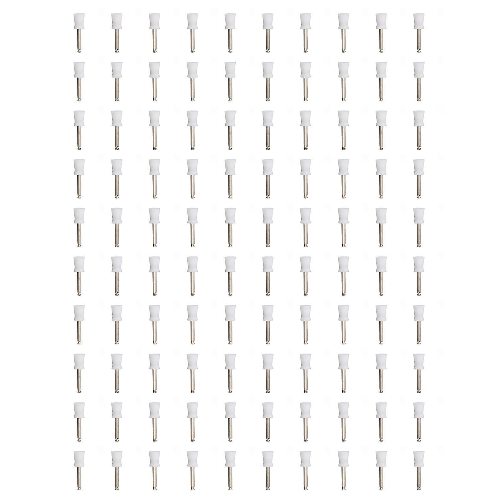 Lot de 100 brosses de polissage dentaire professionnelles en caoutchouc de silicone, pour cliniques dentaires, blanches