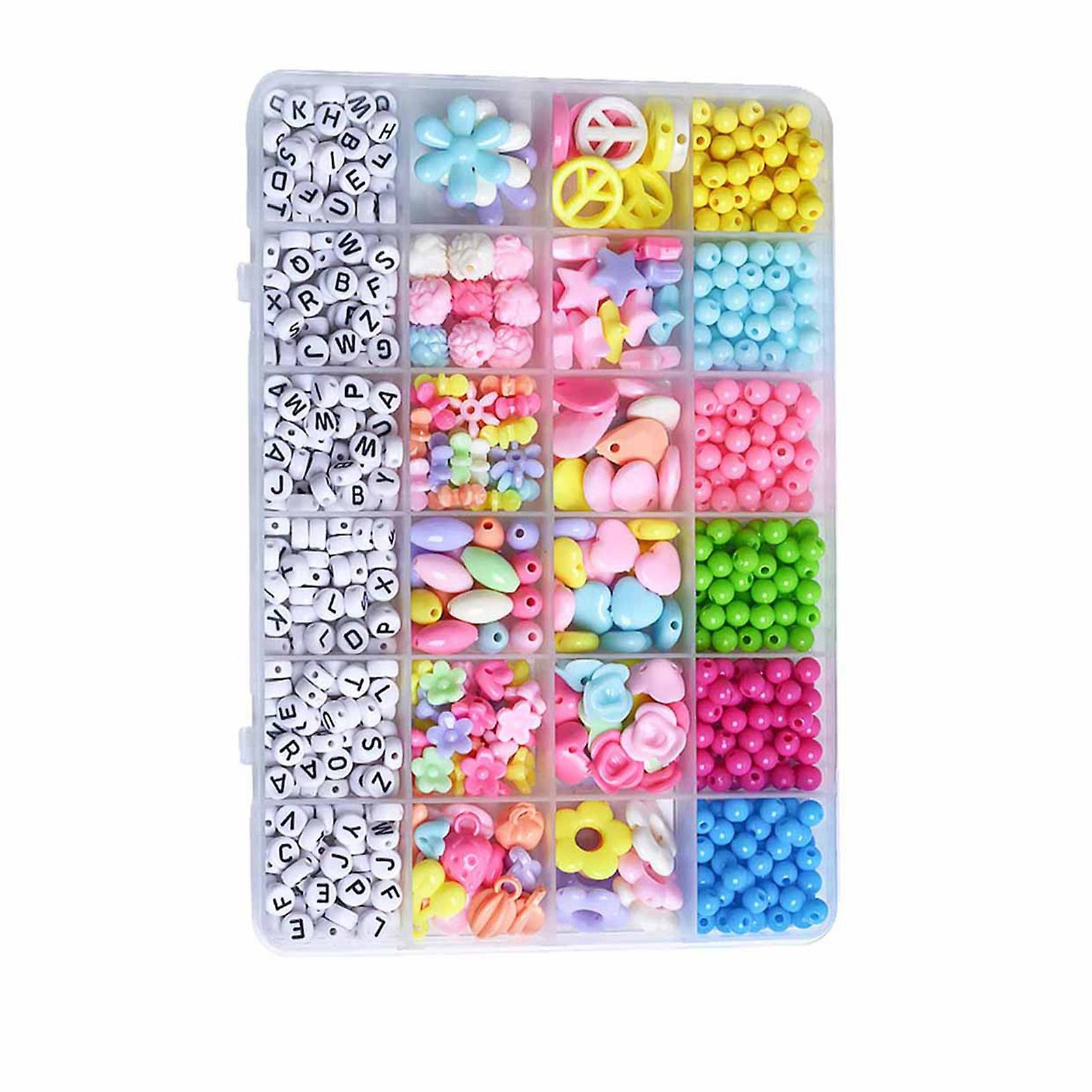 Kids Jewelry Bracelet Making Beads Kit Polished Puzzle Educational DIY Crafts Toys for Girls Letter Beads 
