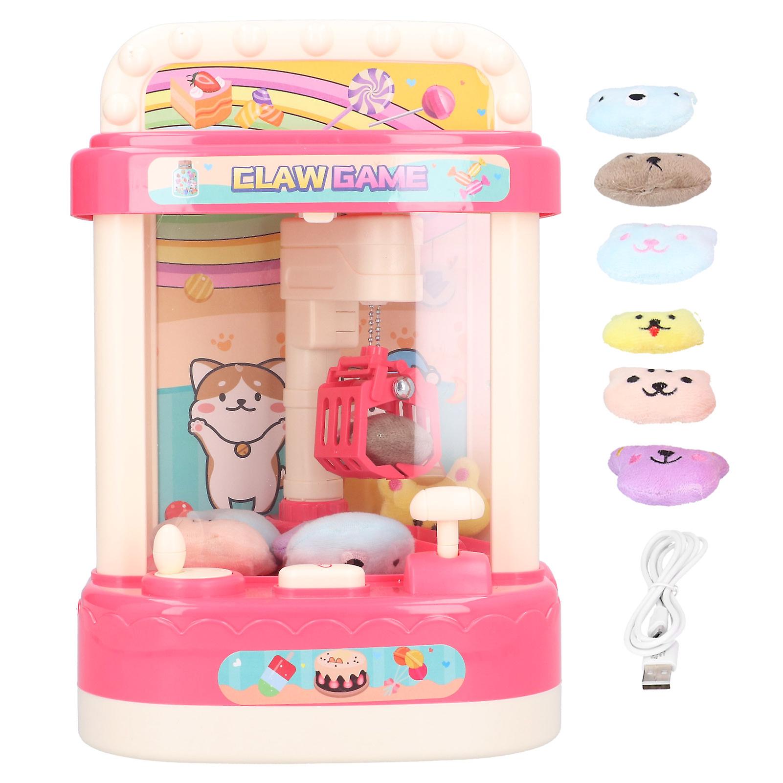 Pink Mini Claw Machine Toy for Kids – Coin-Operated Grabber with Sound & Light