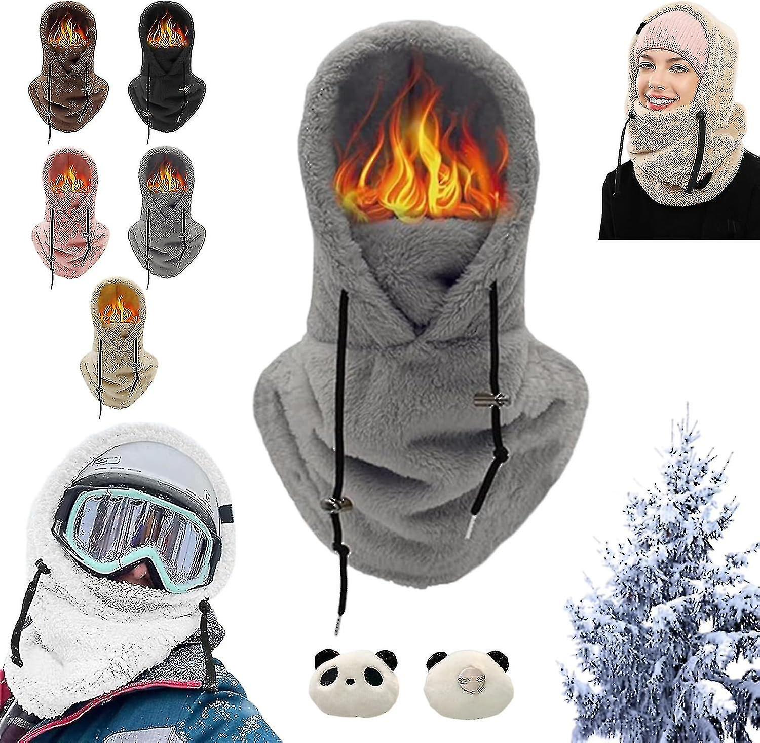 Capuche en sherpa, masque de ski à capuche en sherpa, masque d’hiver coupe-vent cagoule