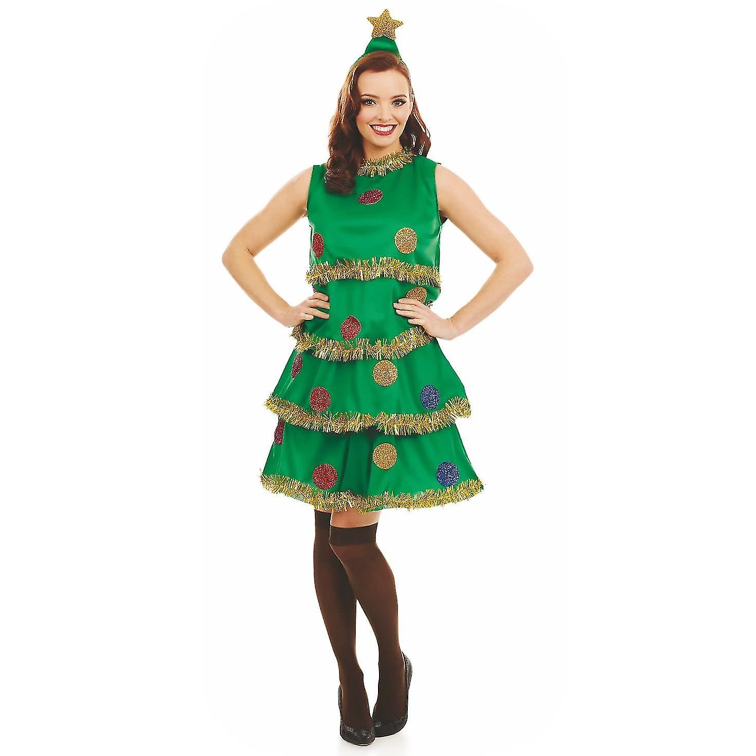 knee length dresses for ladies Christmas Tree Dress with Headpiece main image 1