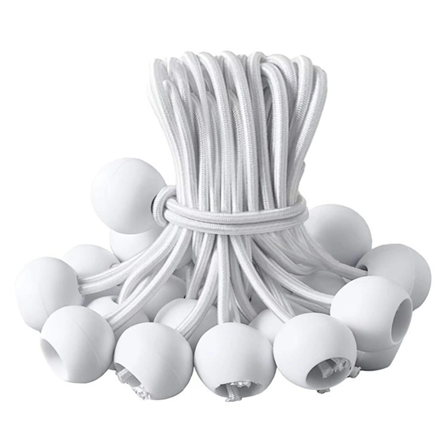 50Pcs Tarpaulin String Cords with Balls Portable Waterproof Tie Down Straps Tarpaulin Tensioner