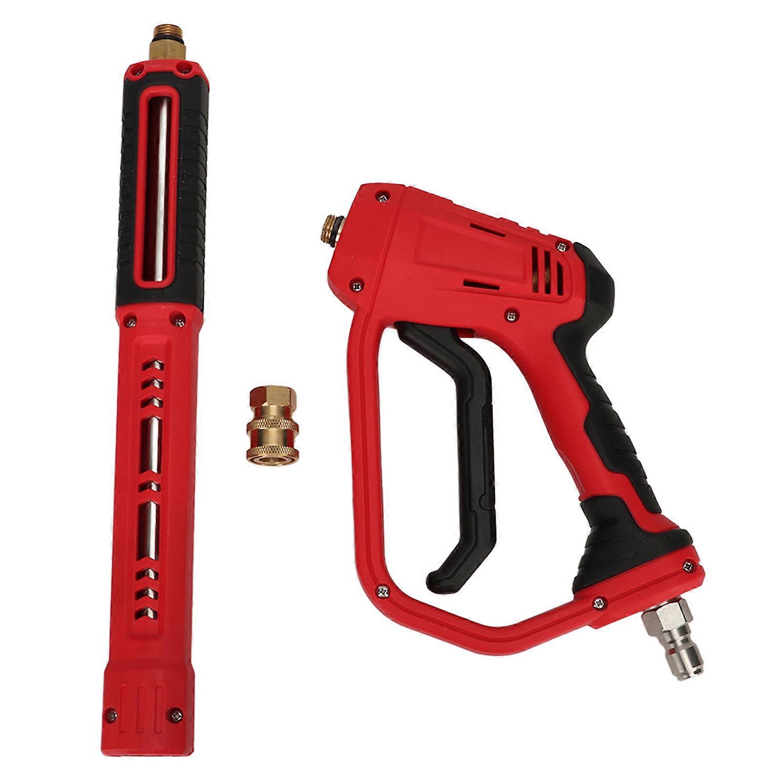 High Pressure Washer Gun Adjustable Multi-Function Cleaning Tool 4000PSI Universal Cleaning Gun 3/8 Quick Connect Long Handle 56c