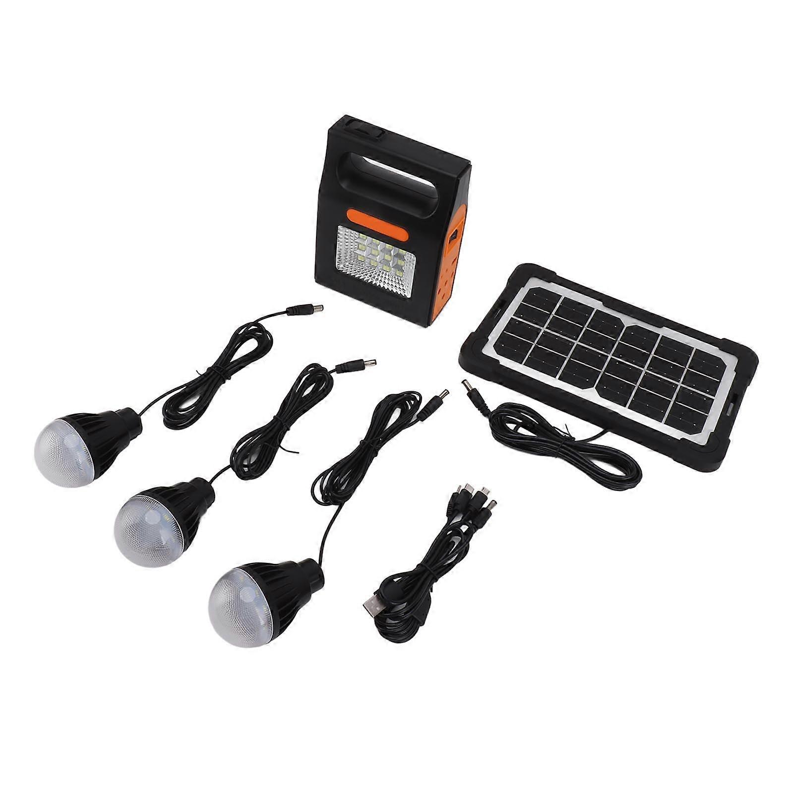 Solar Generator Lighting System with Solar Panel 3m Cable LED Light 6000mah Lighting Charging Generator Power System