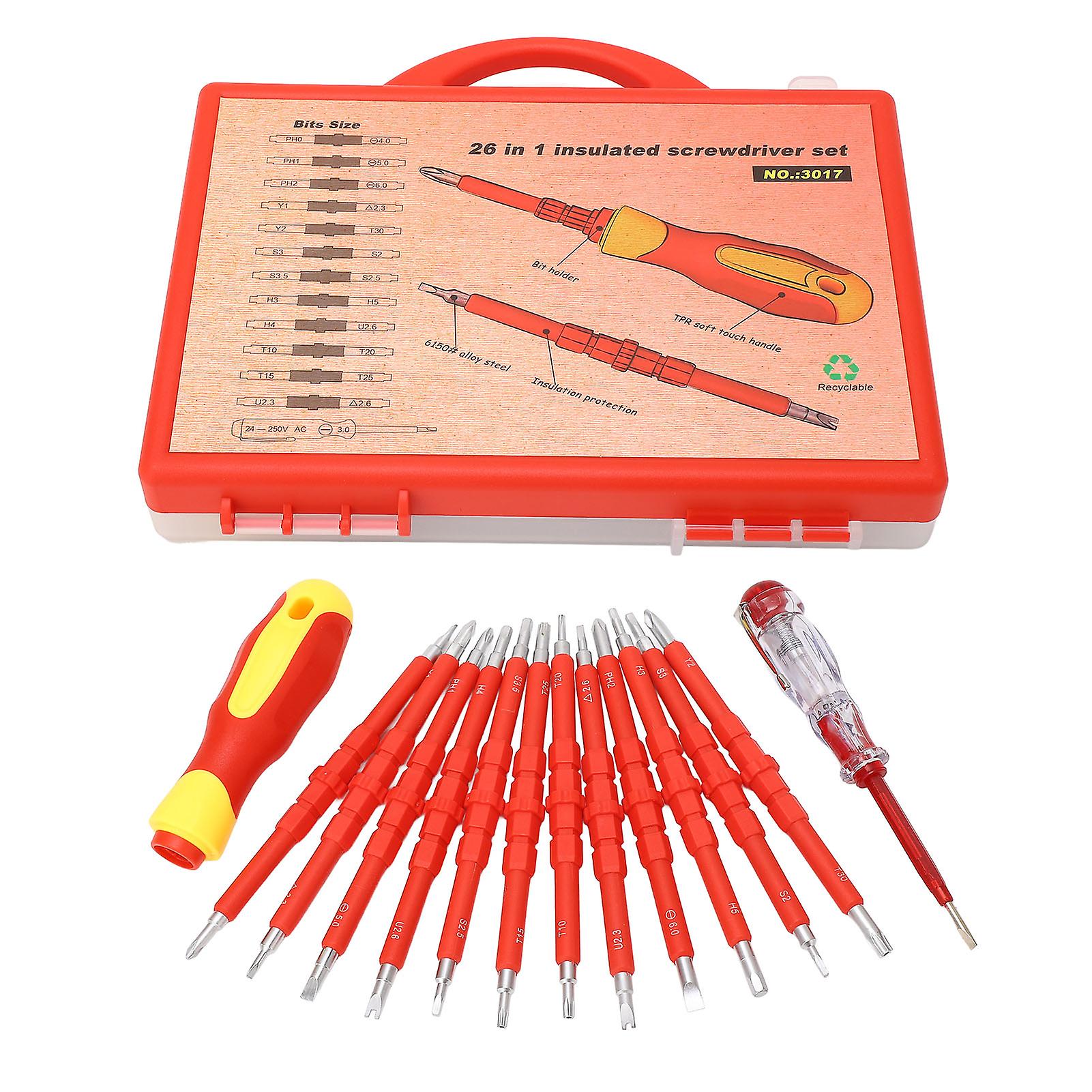 Screwdriver set magnetic tips, 500V insulation