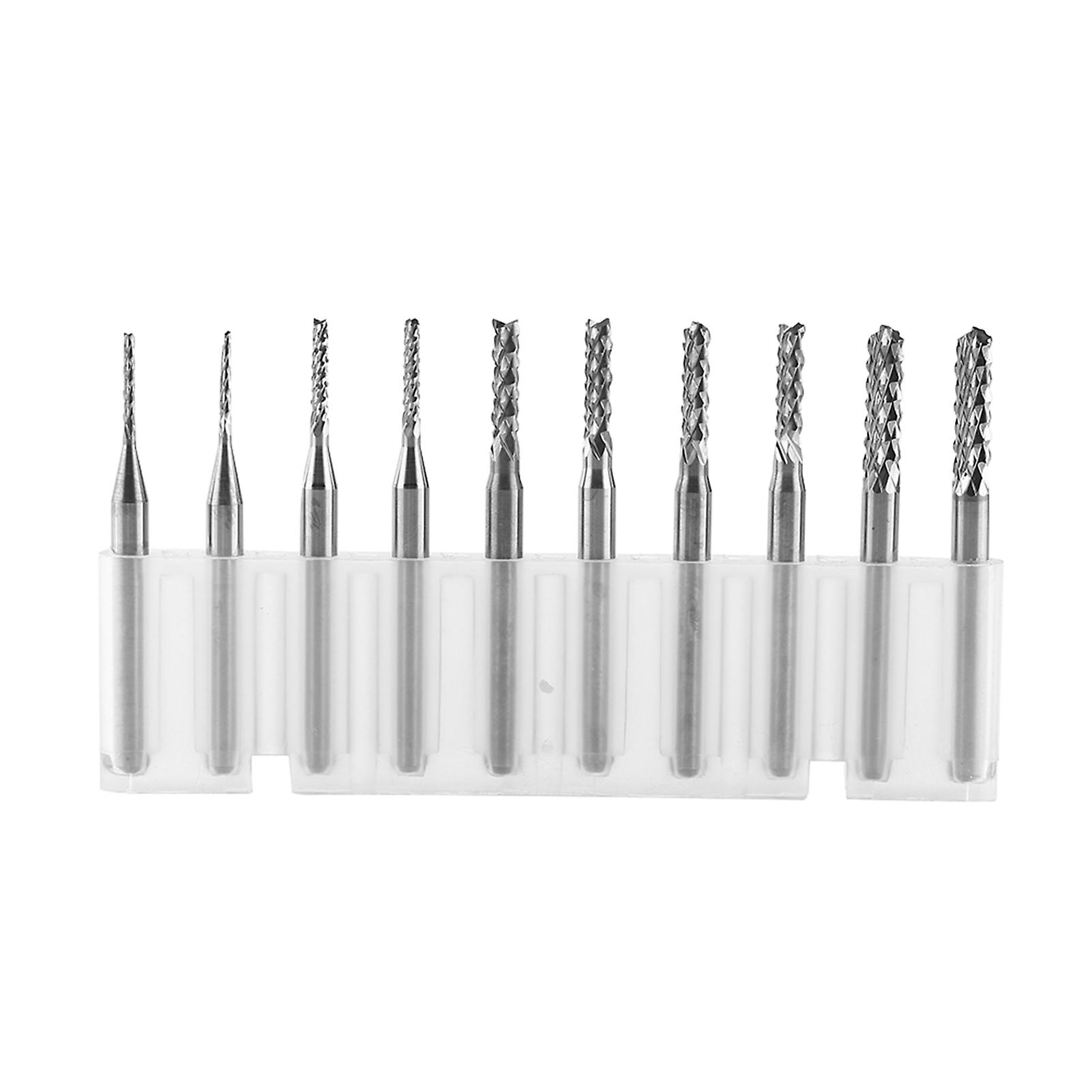 10pcs Tungsten Carbide Engraving Cutters, 1.0, 1.5, 2.0, 2.5, 3.0mm Cutting Edge