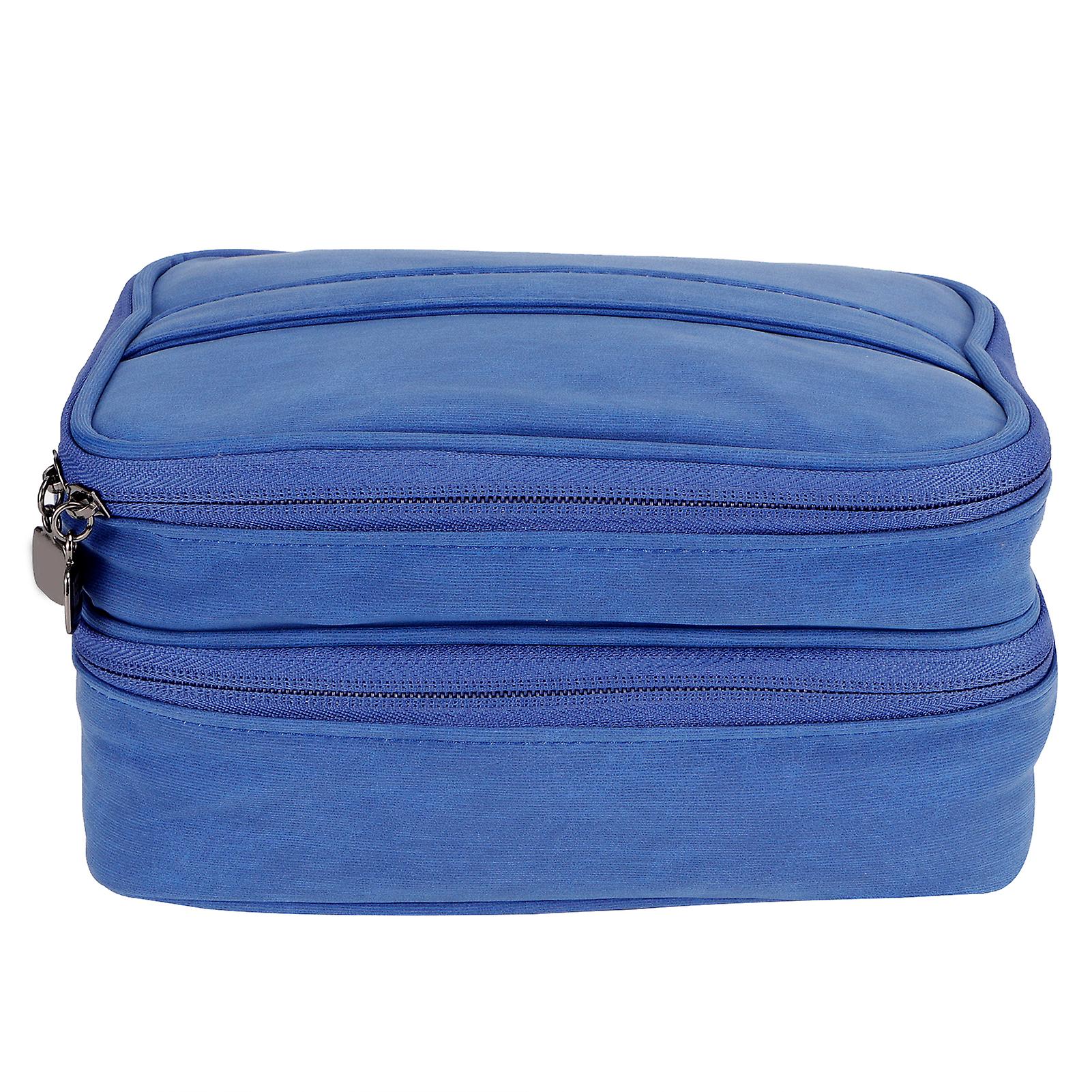 Travel Digital Storage Bag Data Cable Electronic Mobile Power Headset USB Flash Drive OrganizerBlue Double Layer