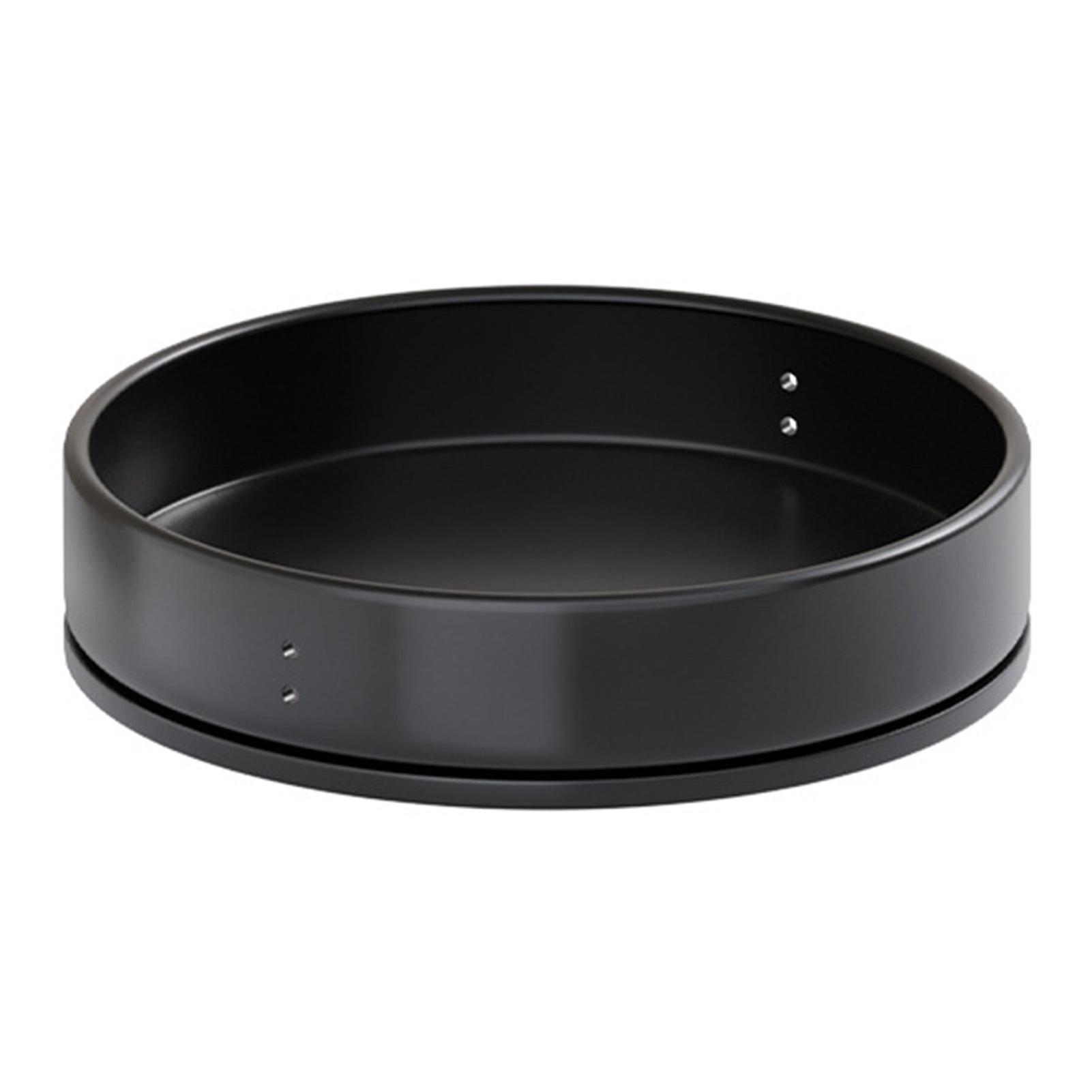 Round Spices Storage Rack 360 Degree Rotation Single Layer Turntable Spice Organizer for Kitchen Black L