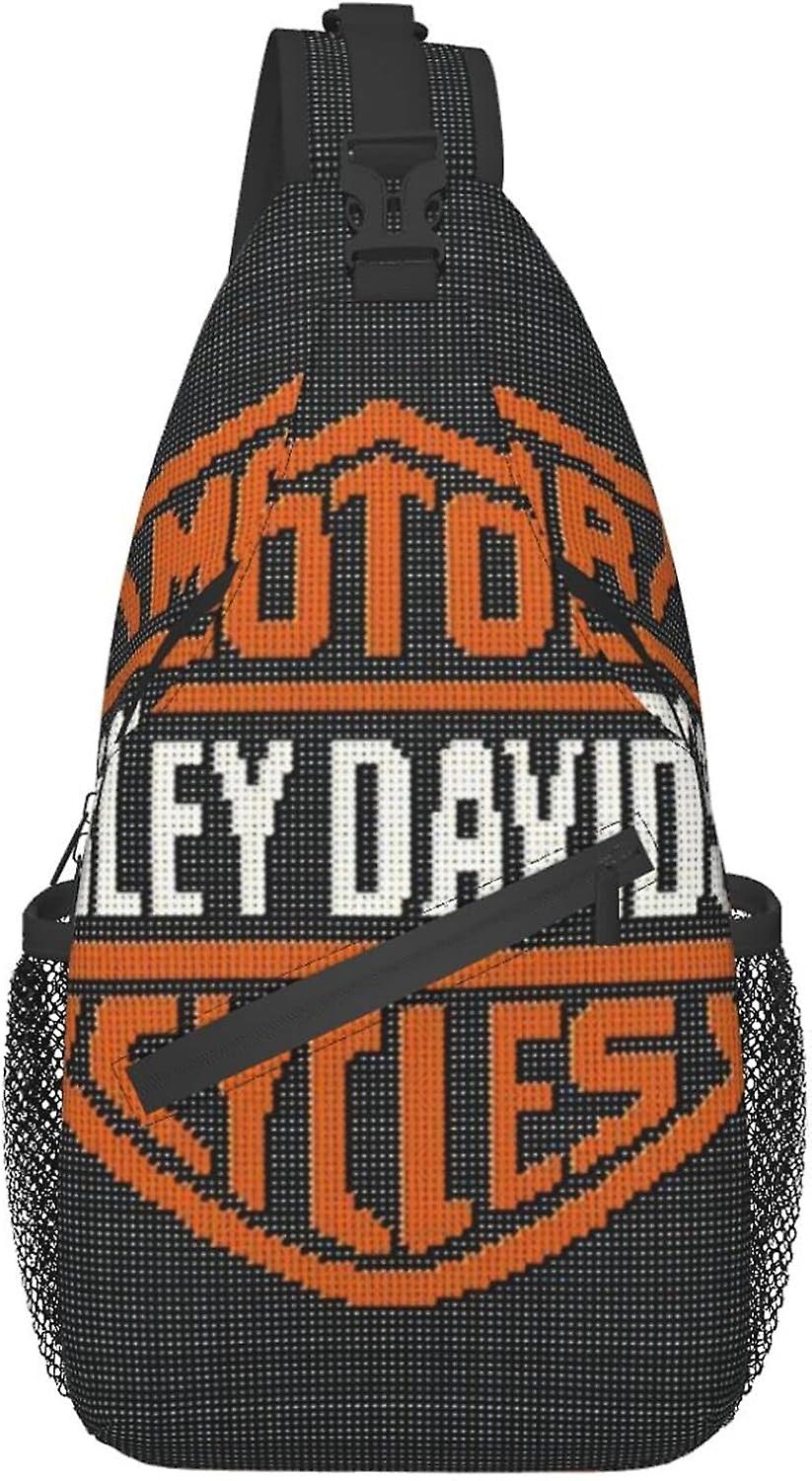 AU1888 هارلي ديفيدسون رجالي حبال حقيبة الصدر ، حقيبة الكتف كروس بودي أكياس مكافحة السرقة غطاء حزمة حقيبة ظهر ركوب الدراجات المشي لمسافات طويلة السفر للرجال Wom