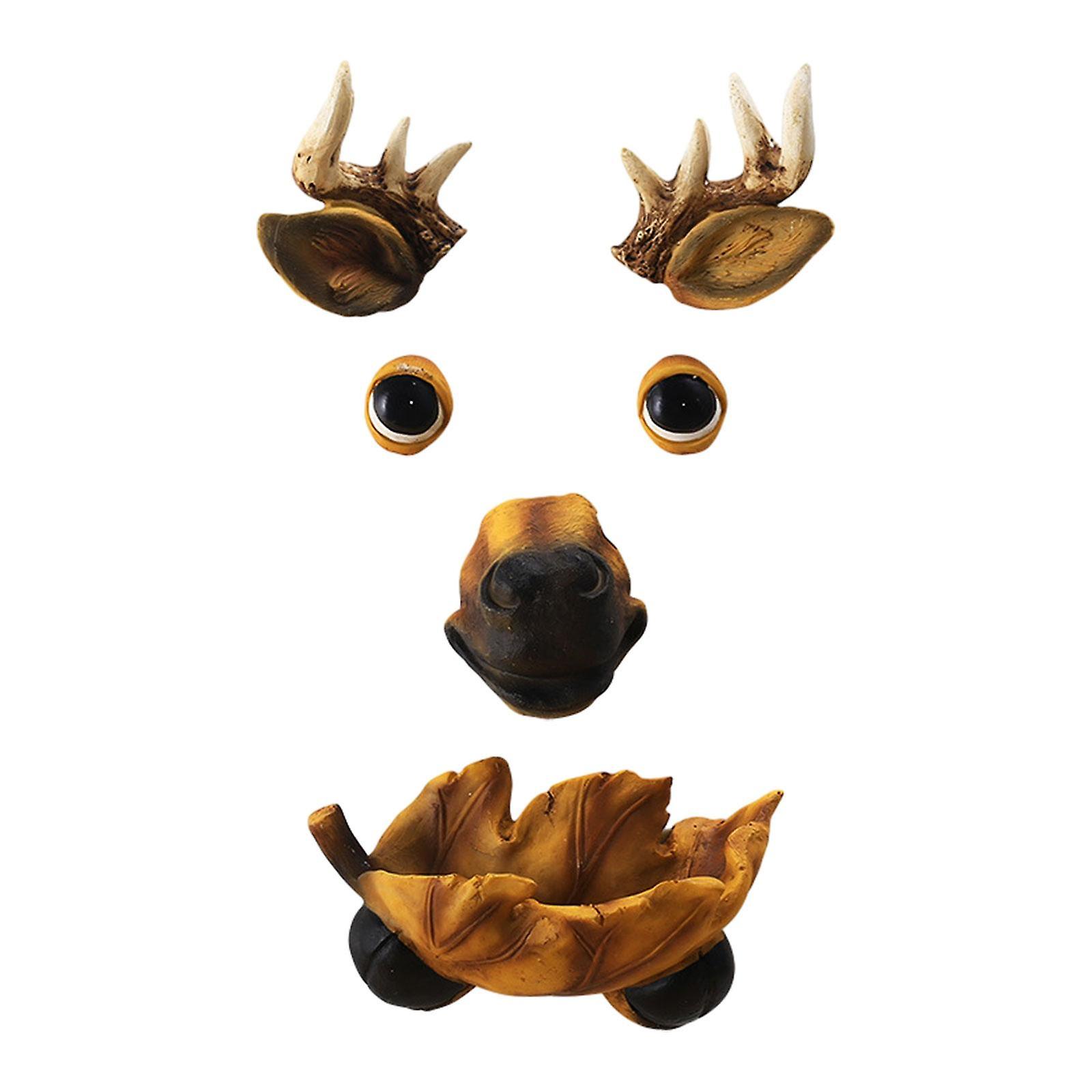 Tree Face Bird Feeder Decor Resin Multifunctional Tree Art for Patio Outside Deer