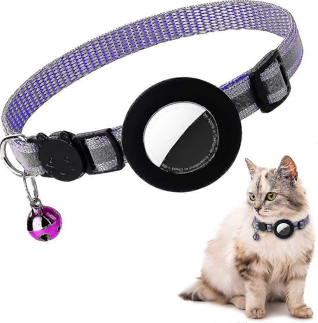 Airtag Cat Collar, Reflective Kitten Collar Breakaway With Airtag Holder