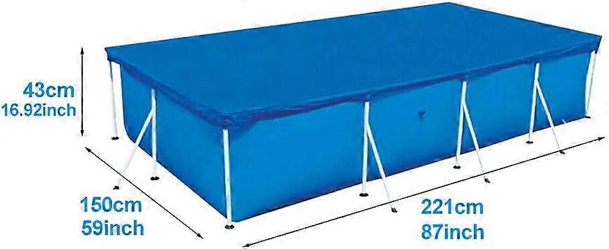 Copertura tubolare rettangolare per piscina, Copertura rettangolare per piscina, Copertura tubolare per piscina, Copertura antipioggia - Blu (220X150CM)