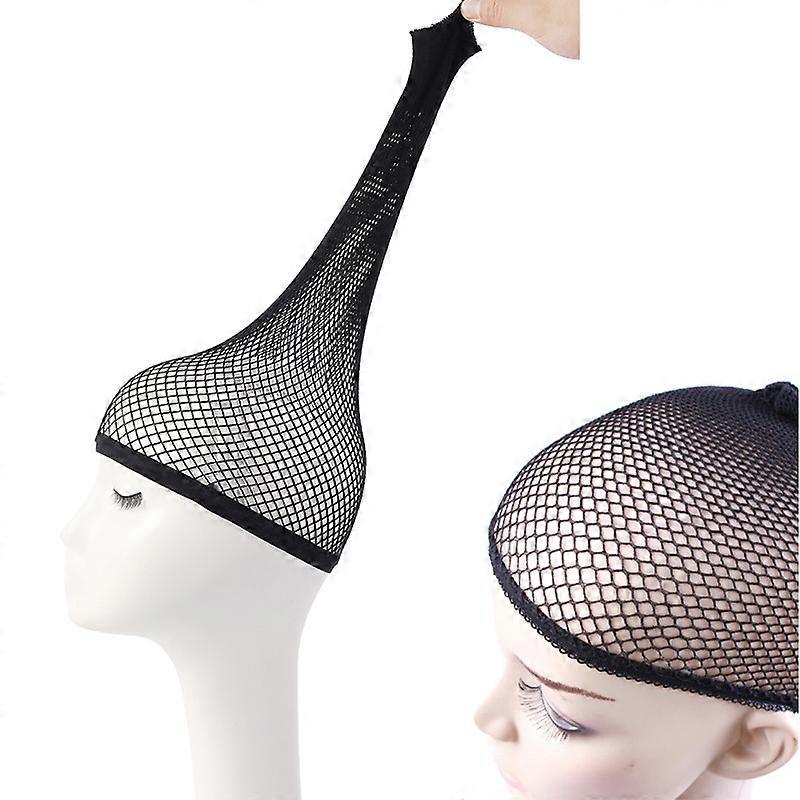 Wig Caps 5pcs Breathable Mesh Net Wig Caps Weaving Hair Net for Wig Close End Fishnet Wig Cap(Black)