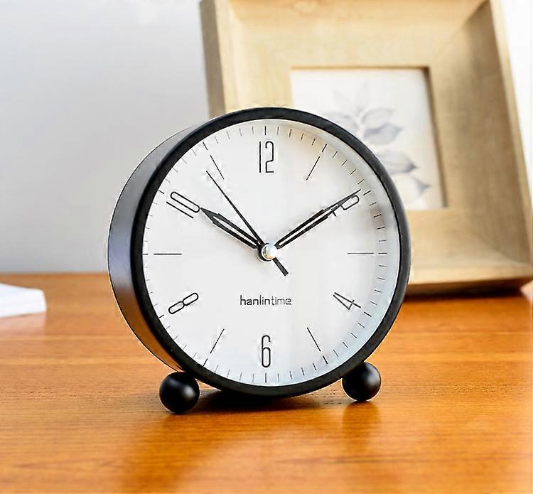 Alarm Clock Battery Operated, Silent Non Ticking Desk Clocks for Kids Student, Clock for Bedroom with Night Light Function, Simple Stylish Design