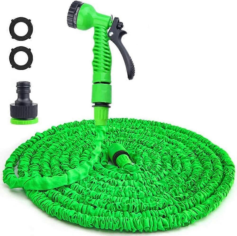 Expandable Garden Hose Water Pipe - Upgraded 50FT Water Hose with 7 Function Spray Nozzle, Multi-Function Triple Layer Latex