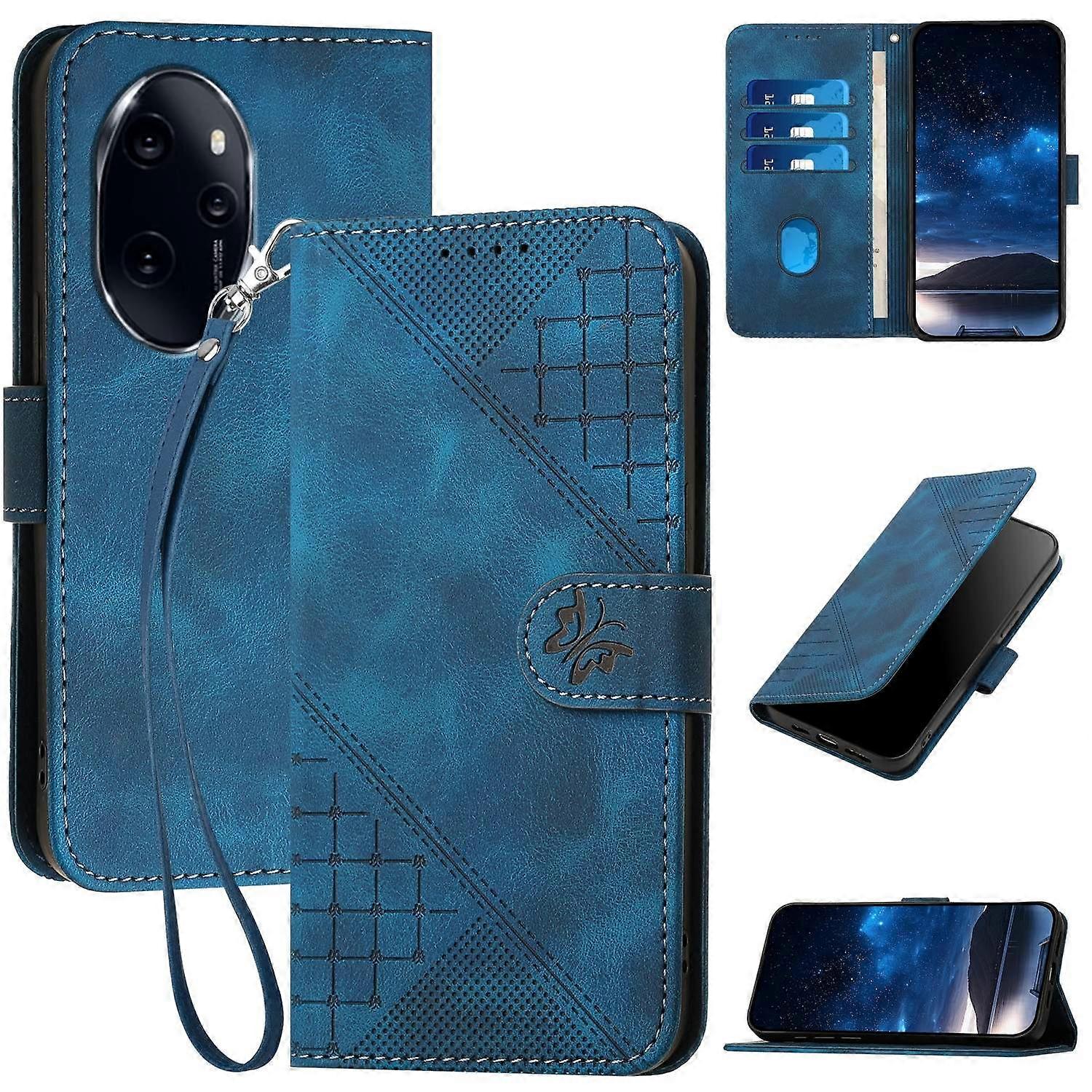 Grid Butterfly PU Case For Honor 100 Pro