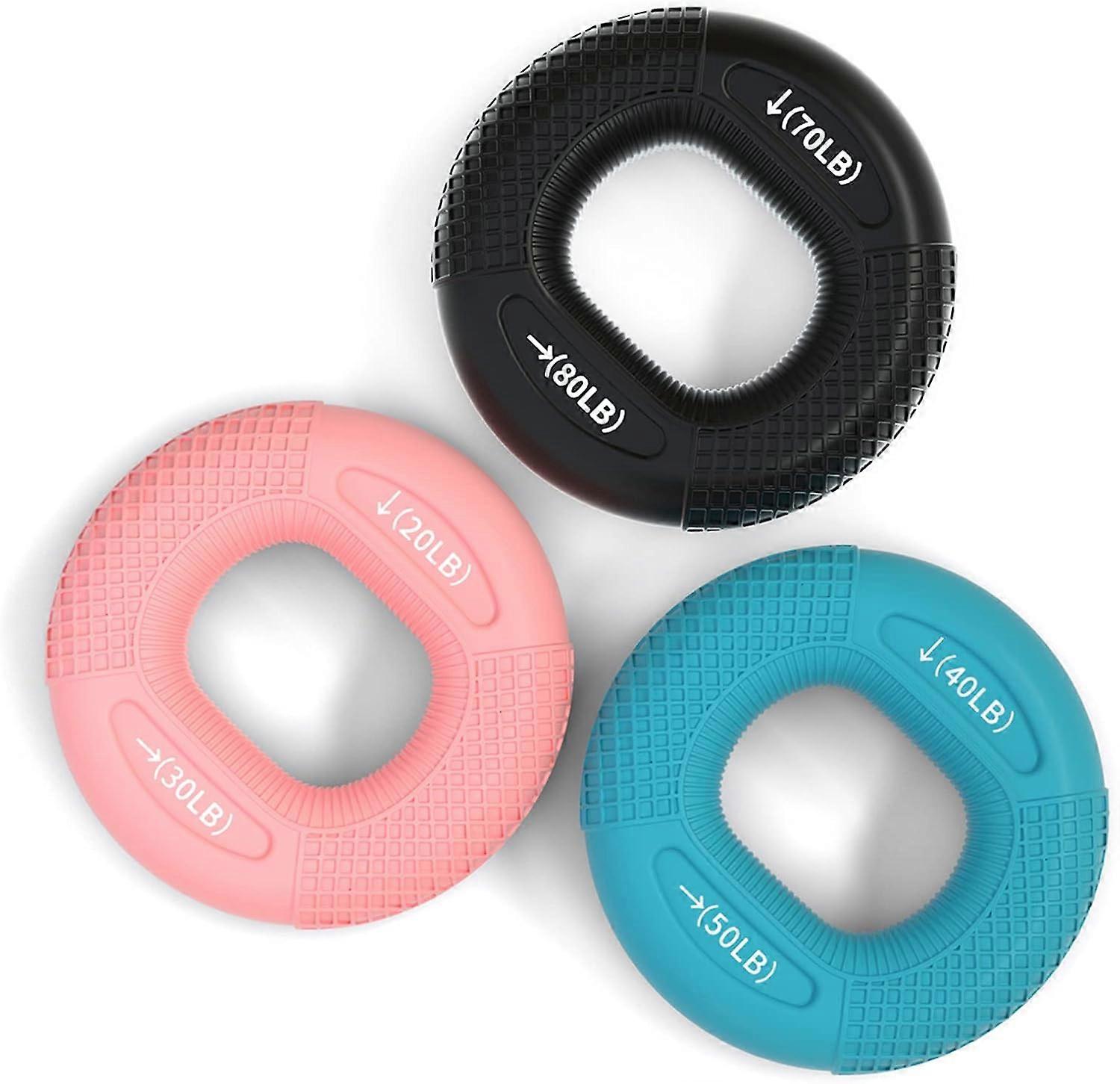 Grifftrainer, Handgriffverstärkung (3 Stück, 6 Widerstände), Fingerübung, Unterarmgriffübung, Handgriffstärke