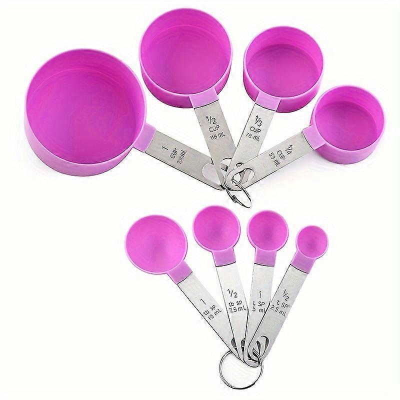 8pcs/set, Measuring Cups And Measuring Spoons Set, Multifunctional Plastic Measuring Spoon With Stainless Steel Handle, Measuring Cup, Graduated Measu