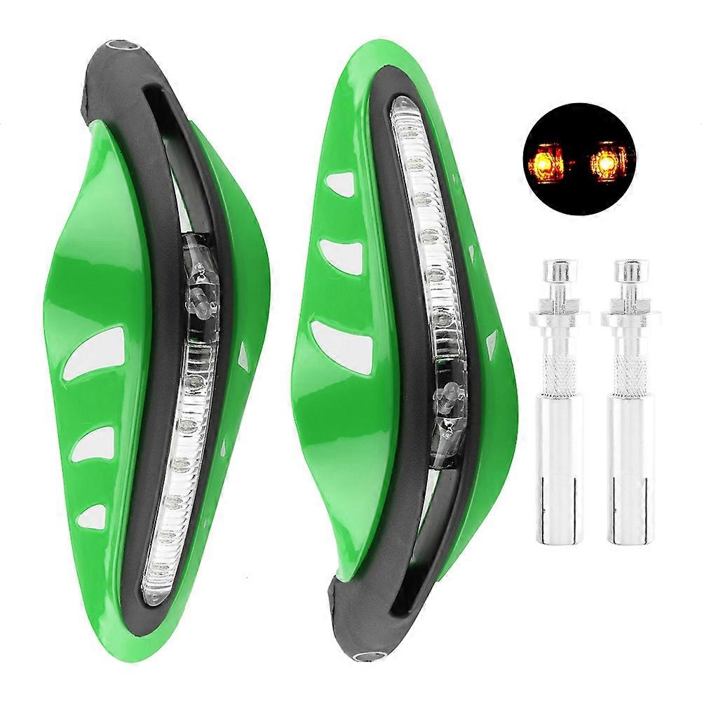 1Pair Motorcycle Handlebar Hand Guard Windshield Protector Cover with LED Daylight(Yellow)