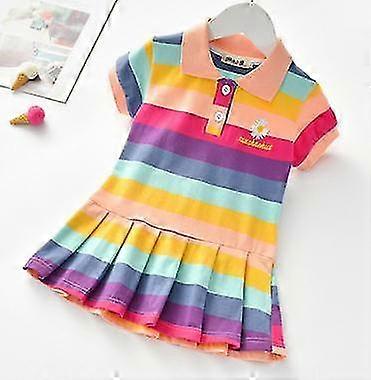 Jianghuo Barn Klänning Vår Sommar Turn-Down Krage Barn Kläder Mode Småbarn Baby Flickor Kläder Sommarklänning Flicka