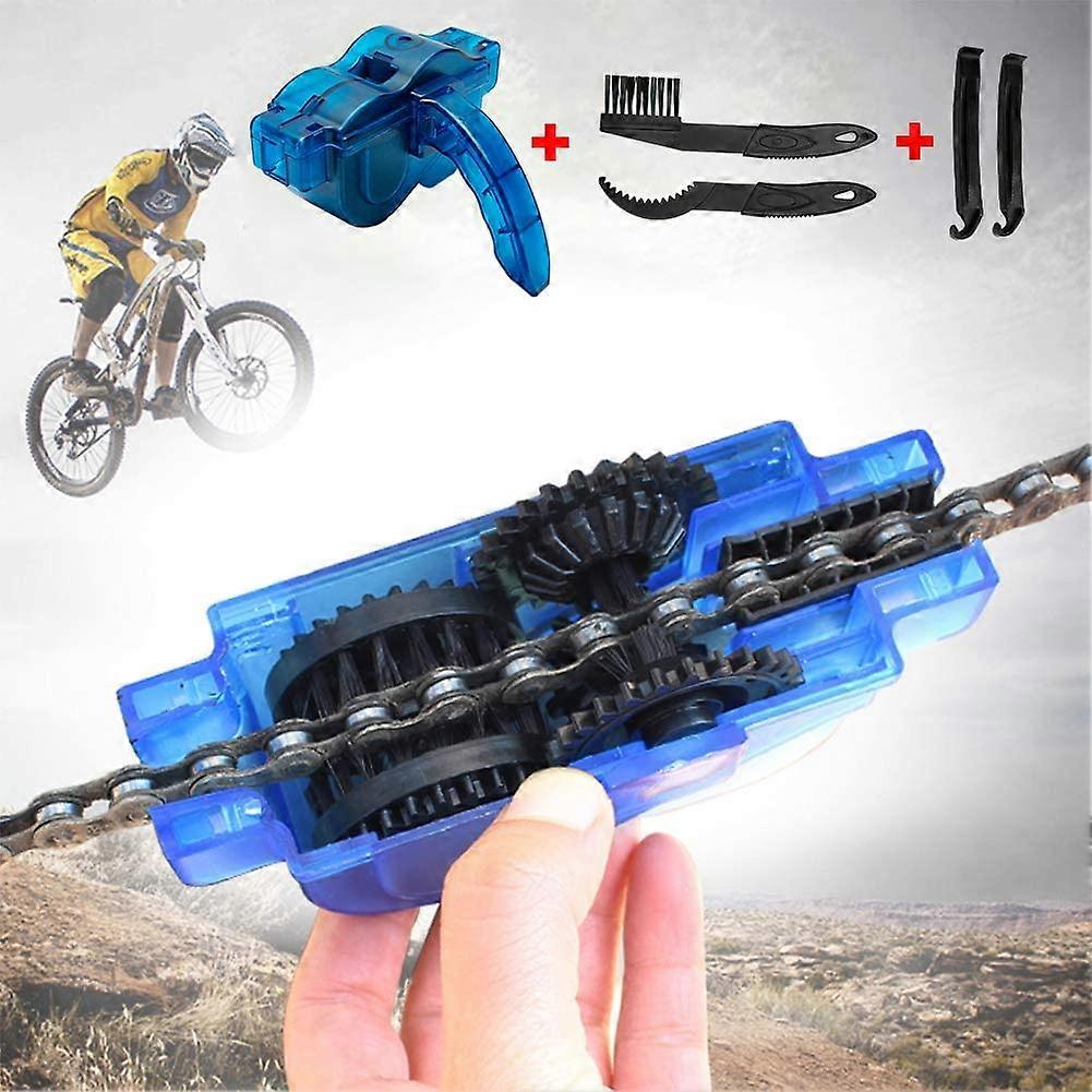 Bike Chain Cleaning Kit With Brush And Sprocket Lever, Quick And Clean Tools For All Types