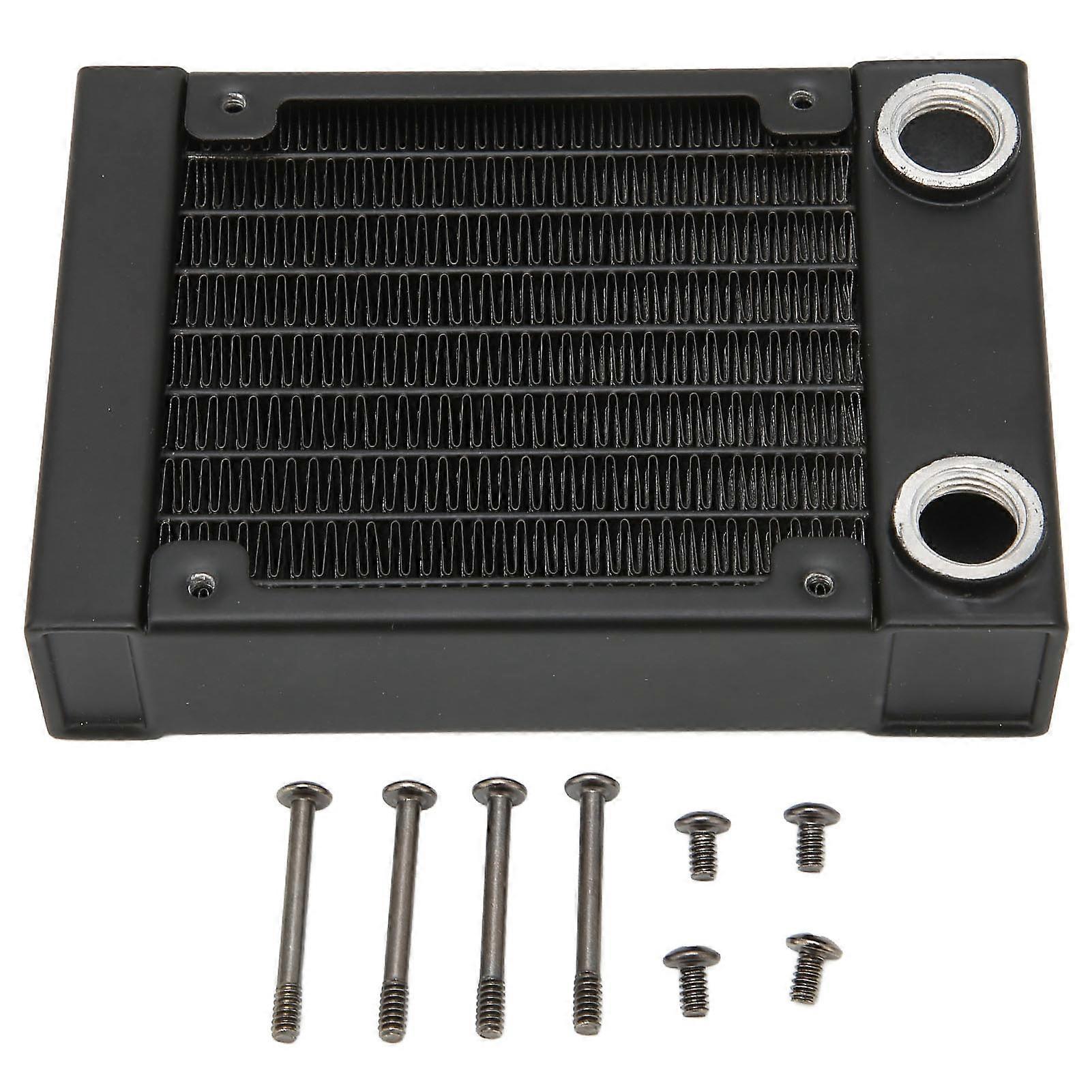 Aluminum Heat Exchanger 8 Pipes G1/4 Thread 80mm Water Cooling System with Screws for Engraving Machine Printer