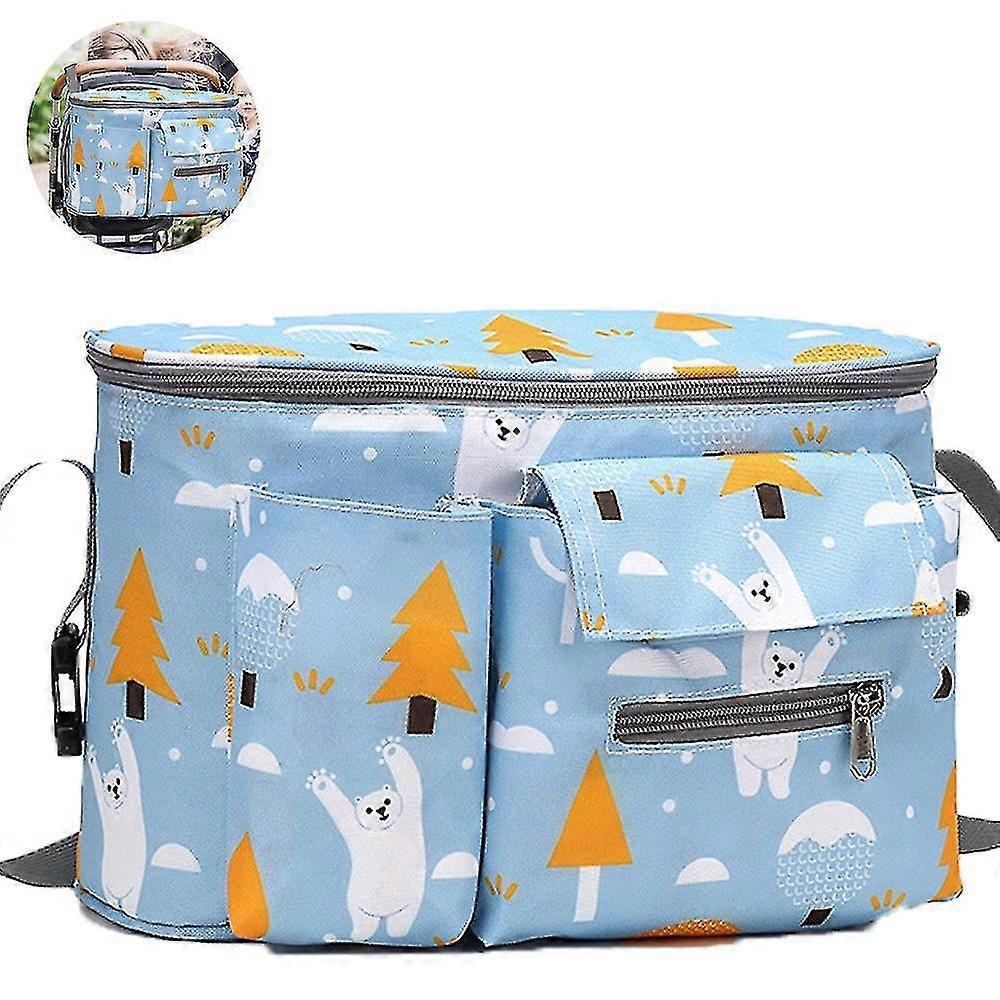 Stroller Organizer Bag Waterproof Universal Bag Stroller Shoulder Strap Newborn Multifunctional Hook Zipper