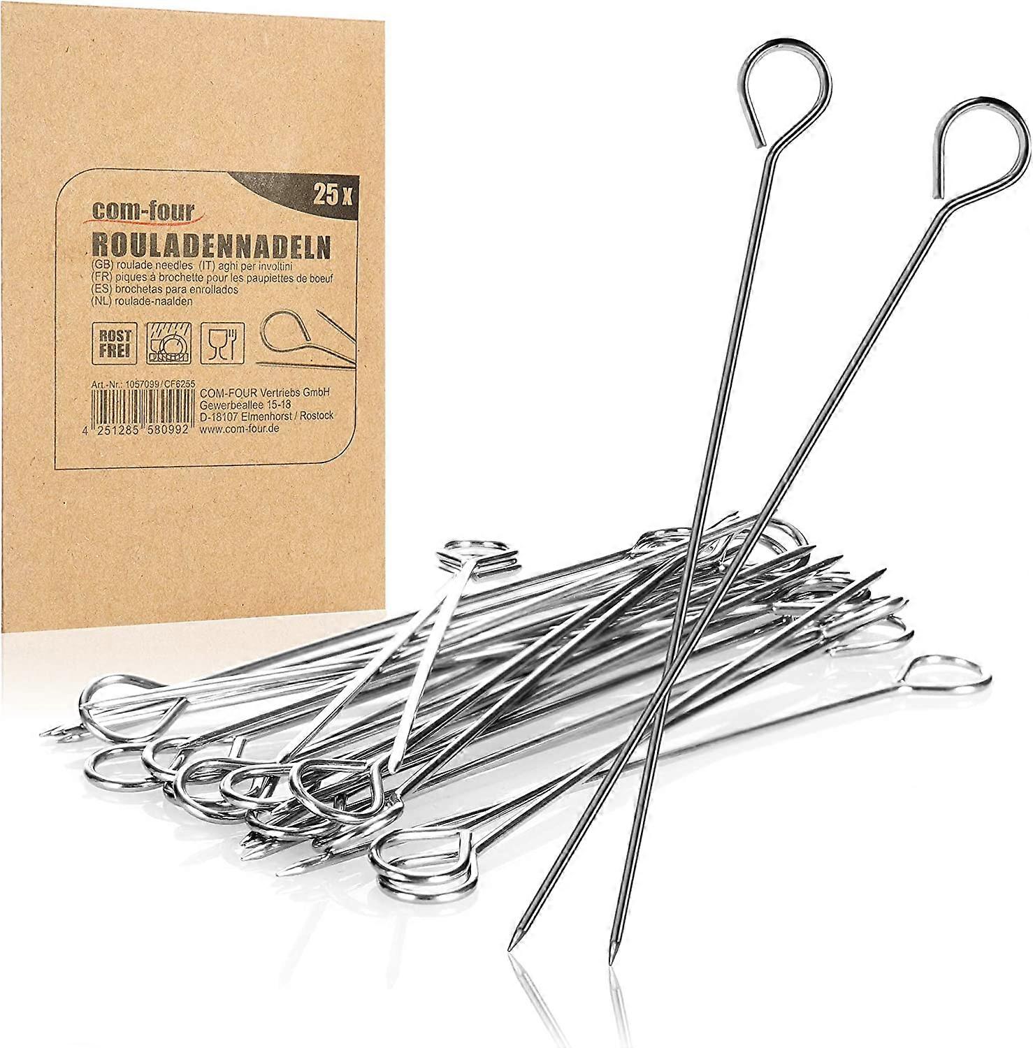 Nirvana 25x roulade needles made of stainless steel - 15 cm long meat skewers - high quality skewers in a set (025 pieces - needle)