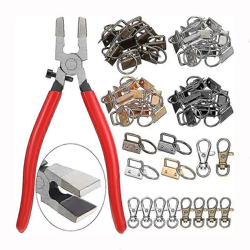 4 Colors Key Fob Hardware Wristlet 1 Inch with Key Fob Hardware Pliers and 16 Pieces Swivel Snap Ho